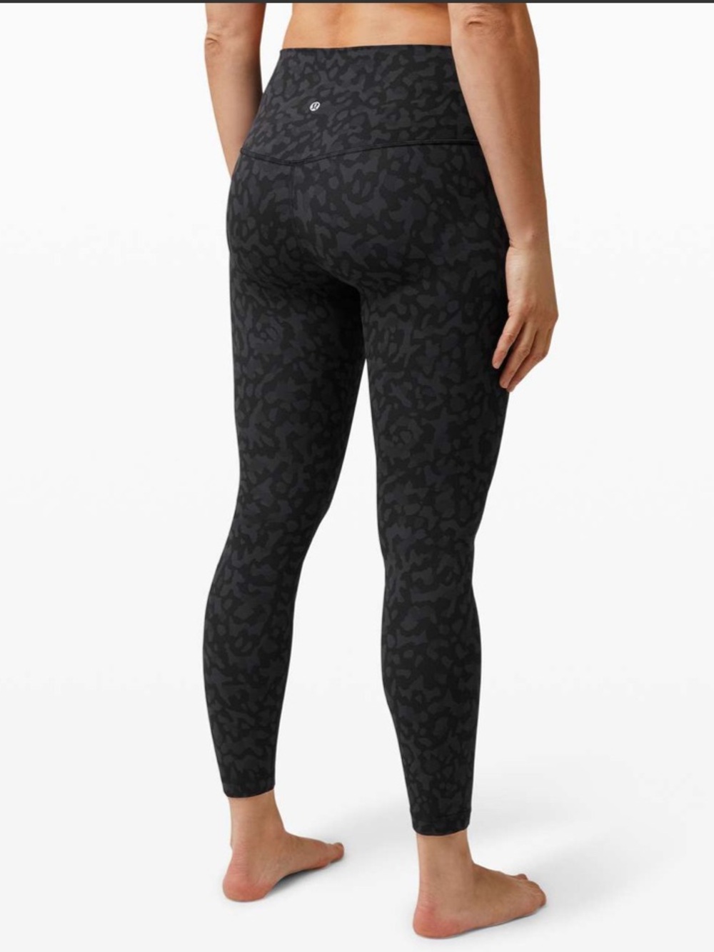 lululemon Align High-Waisted Black Deep Coal Formation Camo Leggings 25” Size 4